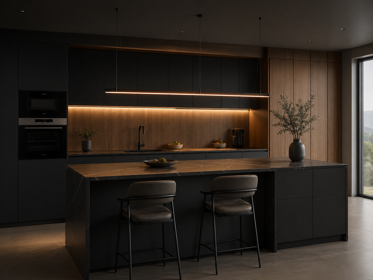 Современная кухня у окна